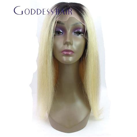 Top Quality Customize Black Root Blonde 613 Color Ombre Full Lace