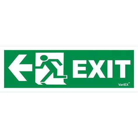 Photo Luminescent Fire Exit Signage Board Left Arrow 12x4 Inches