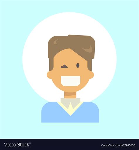 Male Winking Emotion Profile Icon Man Cartoon Vector Image