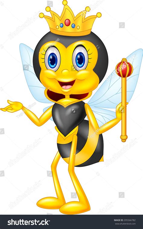 Cartoon Queen Bee Presenting Stock Vector Illustration