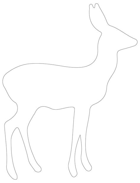 Doe Deer Outline Black And White Deer Line Art
