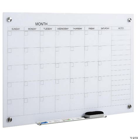 Vinsetto 35x23 Dry Erase Wall Calendar Glass Whiteboard Monthly
