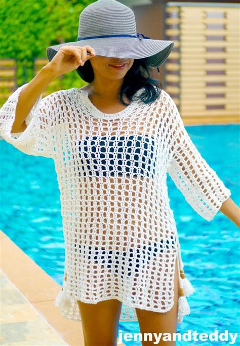Crochet Beach Cover Up Pdf Pattern With Video Tutorial Etsy Crochet