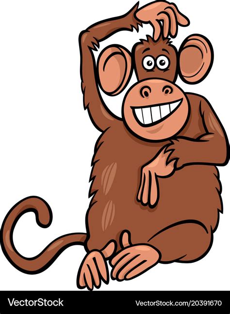Funny Monkey Animal Character Cartoon Royalty Free Vector