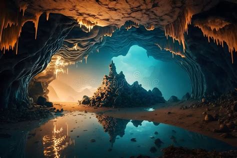 View Inside The Cave Beautiful Scenery Neural Network Ai Generated