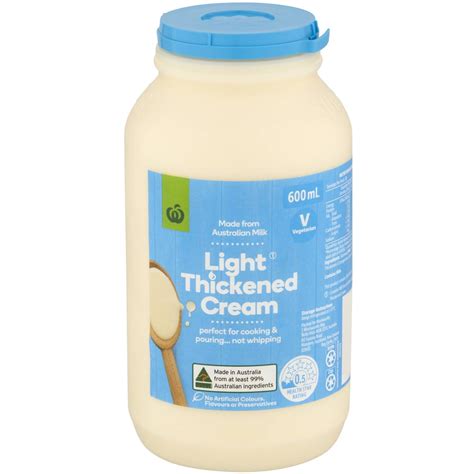 Woolworths Light Thickened Cream 600ml Woolworths