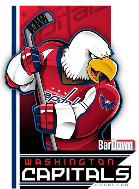 Bardown Nhl Cartoon Mascots Metropolitan Division Nhl Capitals