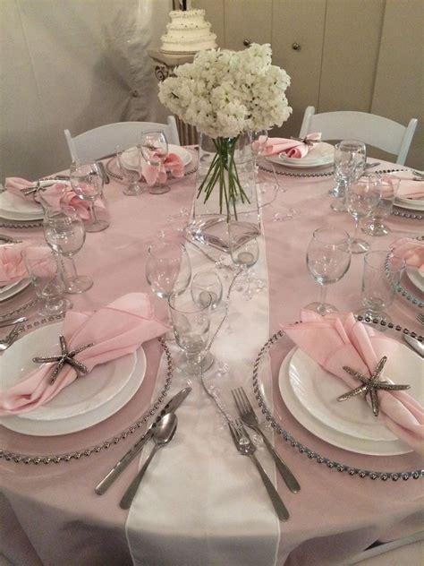 Blush Pink White Silver Wedding Table At Big Top Tent Rentals