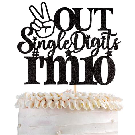 Buy Pack Out Single Digits I M Cake Topper Glitter Double Digits