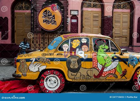 The Colorful Street Art In The City Of Kolkatawest Bengal Editorial