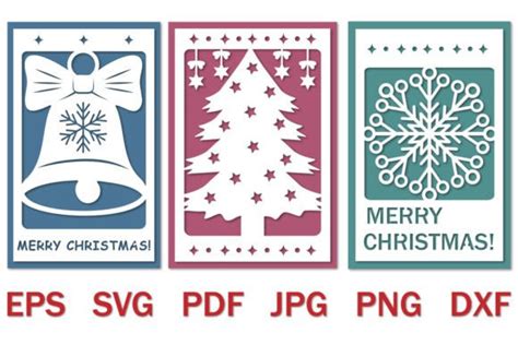 Bundle Of Papercut Christmas Cards Svg Graphic By Lesinka · Creative