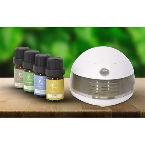 Portable Oil Aroma Diffuser Aromatherapy 4 Essential Oils Bottles Included T Set Kit 5