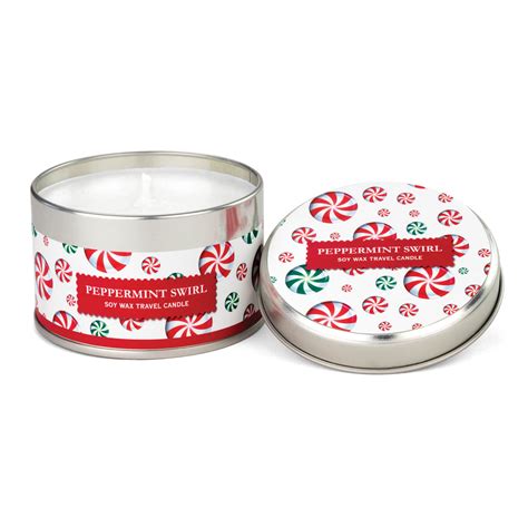 Michel Design Works Travel Candle Tin Peppermint Swirl