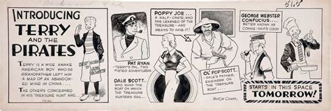 Original Art By Milton Caniff For The Very First Terry And The Pirates