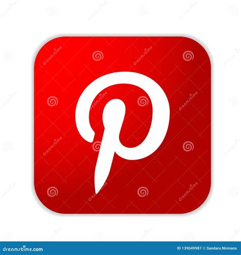 Icono Del Logotipo De Pinterest En Vector Social Rojo Del Elemento Del