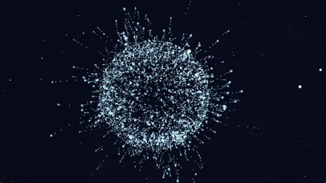 Dark Background With Animated Sphere Of Moving Particles