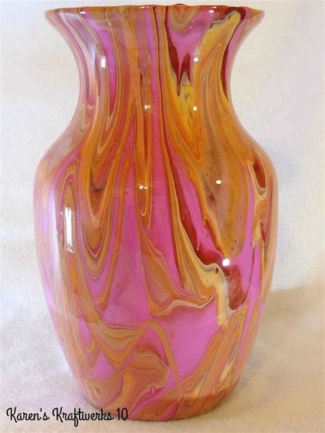 Maybe you would like to learn more about one of these? Vase Glass Resin Acrylic Paint Handmade Glass Vase | Etsy ...