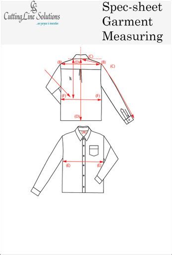 Spec Sheet Garment Measuring Cuttinglinesolutions