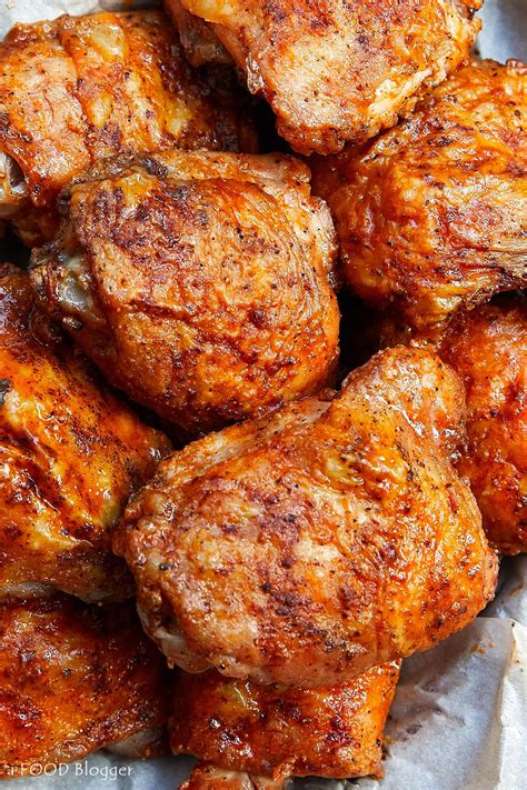 This dark meat cut has more fat for dark meat lovers: Extra Crispy Oven-Fried Chicken Thighs - i FOOD Blogger ...