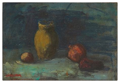 Earl Kerkam Still Life With A Vase And Fruit Mutualart