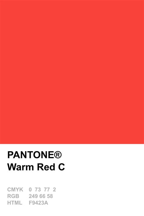 Pantone Warm Red C Pantone Colour Palettes Pantone Color Pantone