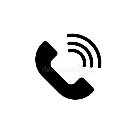 Phone Icon On White Background Handset Icon With Waves Telephone