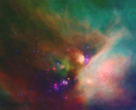 Abstract Nebulla With Galactic Cosmic Cloud 44 Med Painting By