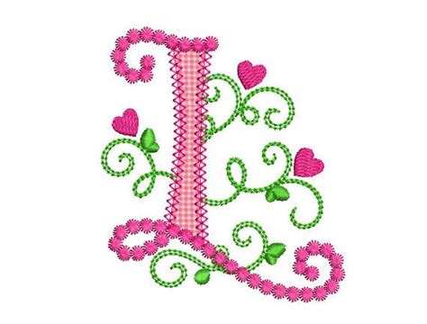 The question of how to make embroidery patterns isn't usually directed to the drawing or doodling part. Cute Letter L Alphabet for Lil Princess Hearts Applique ...