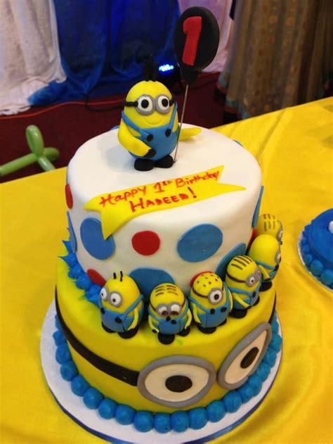 Minions make a fabulous theme for children's birthday parties for boys another wonderful design from hot mama's cakes features three minions on top on a single tier. Minions Birthday Cake Birthday Cake - Cake Ideas by Prayface.net
