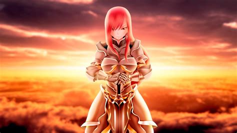 Desktop Wallpaper Fairy Tail Anime Girl Redhead Warrior Hd Image Picture Background 882f08