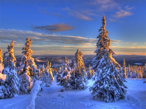 Nature Landscapes Winter Snow Mountains Sunset Sunrise Sky Hdr Wallpapers Hd Desktop