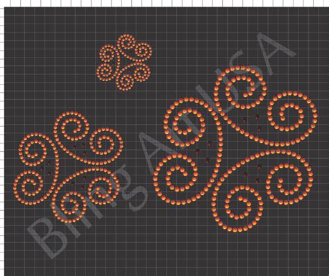 swirls rhinestone  file pattern bling swirl art