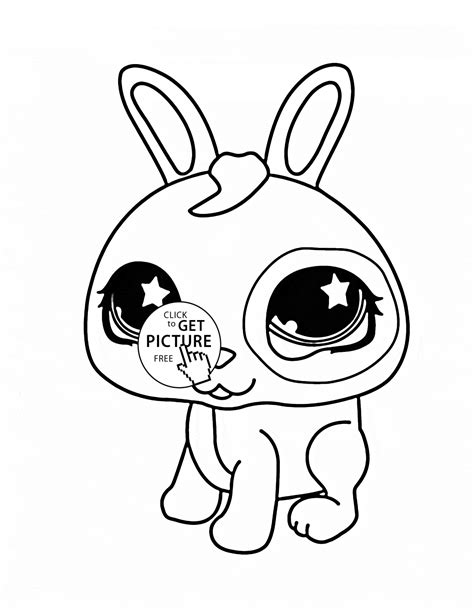 Littlest Pet Shop Cute Bunny Coloring Page For Kids Animal Coloring