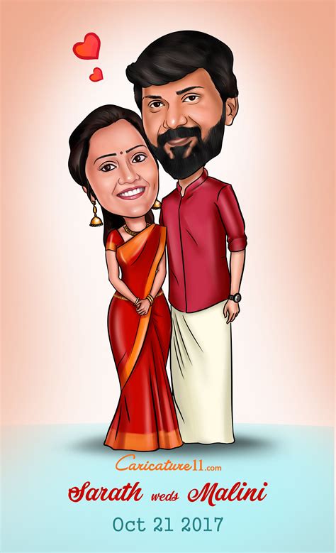 Cute And Playful Caricature Background Wedding Designs For A Fun And