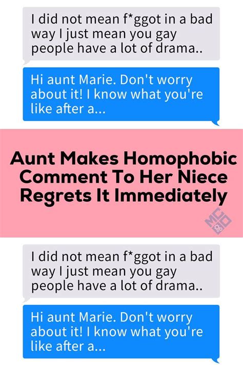 aunt makes homophobic comment to her niece regrets it immediately artofit
