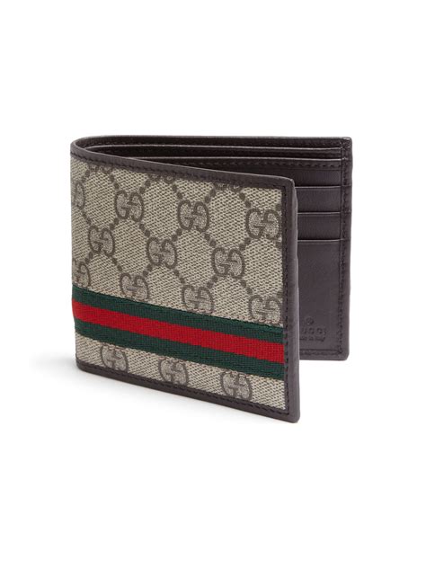 Lyst Gucci Gg Supreme Canvas Bi Fold Wallet In Brown For Men