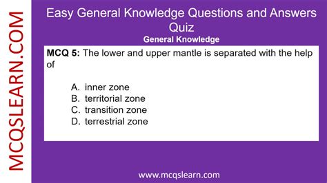You can test your general knowledge now by trying to answer them. Easy General Knowledge Questions and Answers - Trivia ...
