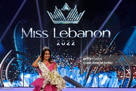 Newly Crowned Miss Lebanon 2022 Yasmina Zaytoun Reacts After Being News Photo Getty Images