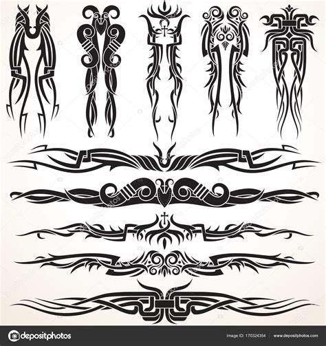 Elementos De Diseño De Tatuajes Tribales Maori — Archivo Imágenes