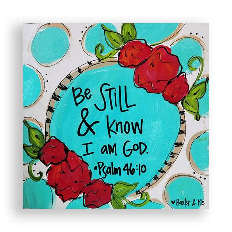Be Still And Know Bible Verse Painting Cross Canvas Paintings Bible