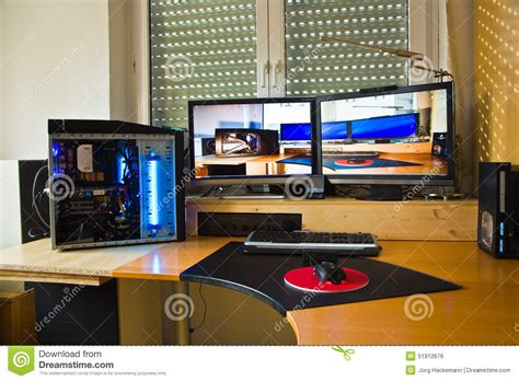 Pc Personal Computer With 2 Flat Screens Modding And Picture Of