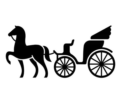 Cartoon Of A Antique Horse Drawn Wagon Illustrations Royalty Free