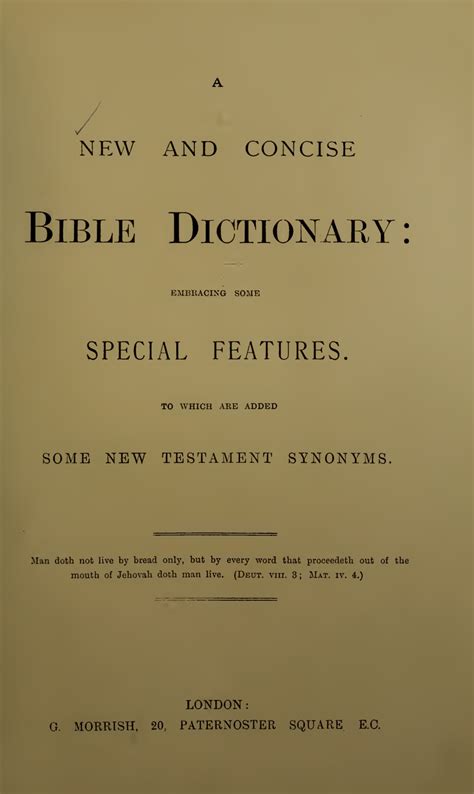 A New And Concise Bible Dictionary Morrish Bible Dictionary Part 2 Plymouth Brethren Archive