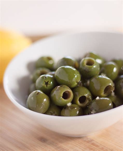 Lemon Garlic Olives Recipe Olive Recipes Marinated Olives Middle