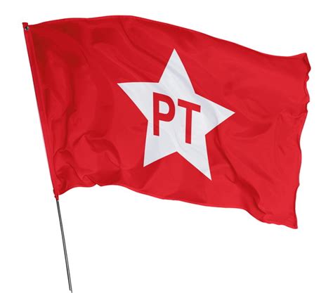 Bandeira Partido Dos Trabalhadores Pt 150m X 1m Vermelha