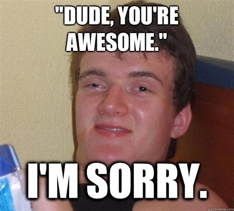 Dude Youre Awesome Im Sorry 10 Guy Quickmeme