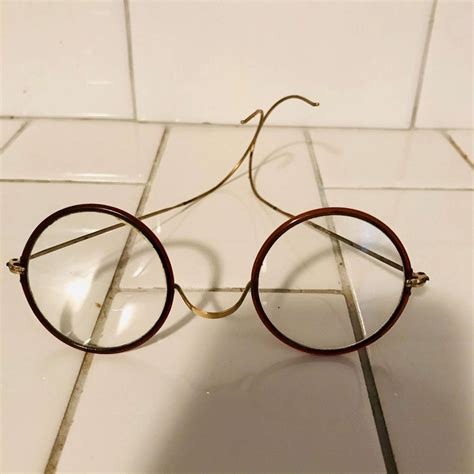 antique wire rim eyeglasses bakelite black rims gold metal frames early 1900 s rare with these