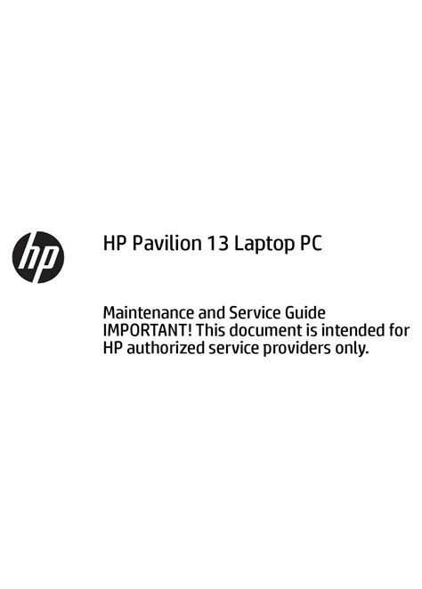 Hp Pavilion 13 Laptop Maintenance And Service Manual Manualslib
