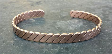Twisted Copper Wire Bracelet Copper Bracelet Wire Bracelet Leather