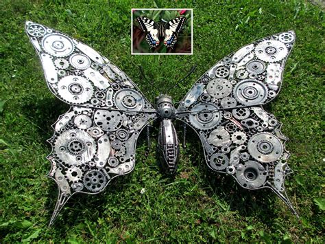 Metal Butterfly Made From Recycled Metal Metal Art Diy Metal Art